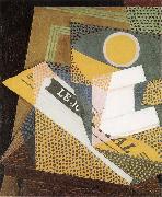 Juan Gris Newpaper and Fruit dish oil